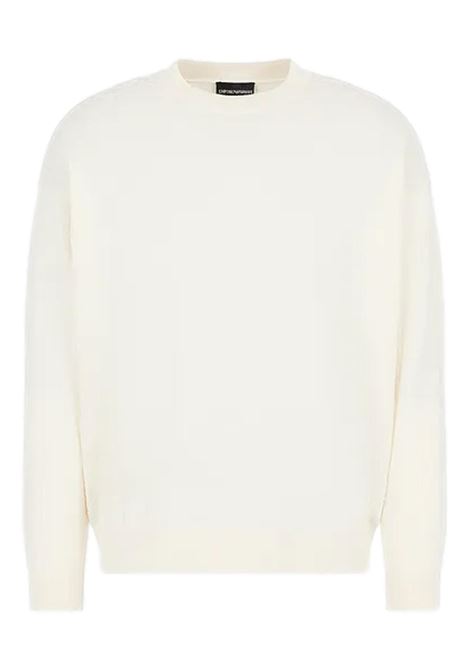 Maglione in cotone jacquard lettering all over EMPORIO ARMANI | Maglie | 3D1MXX 1MQGZ0128